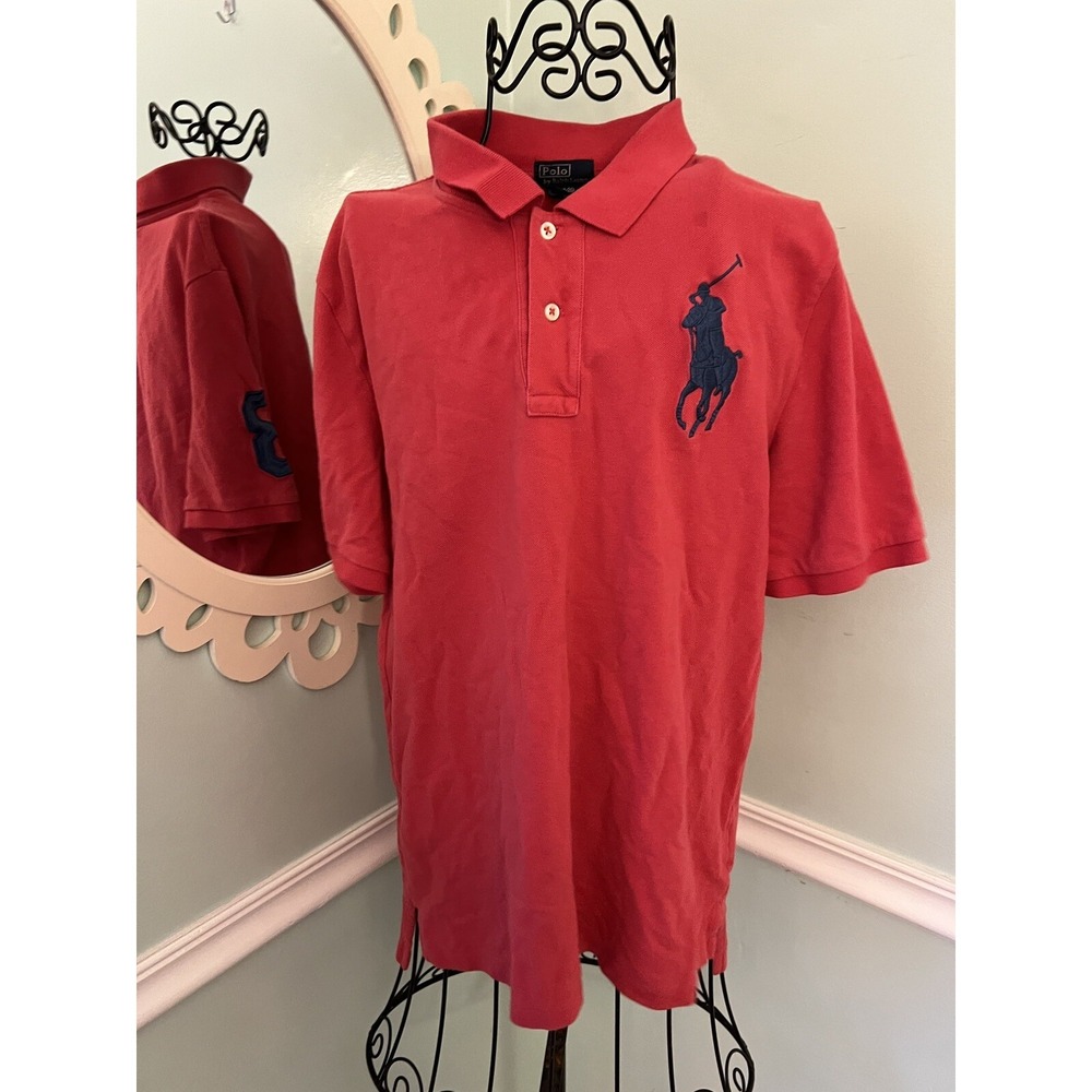 Polo Ralph Lauren‎ Boys XL 18-20 Red Big Pony Logo Short Sleeve Polo Shirt